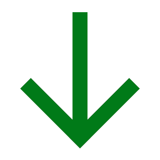 icone de fleche vers le bas vert